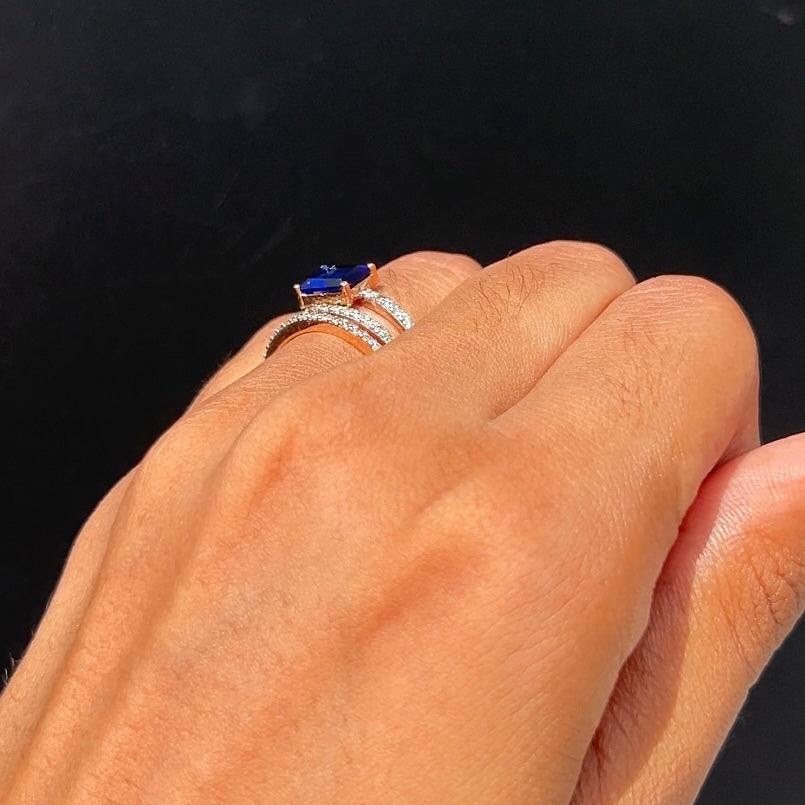 Sapphire Elegance Diamond Band Ring