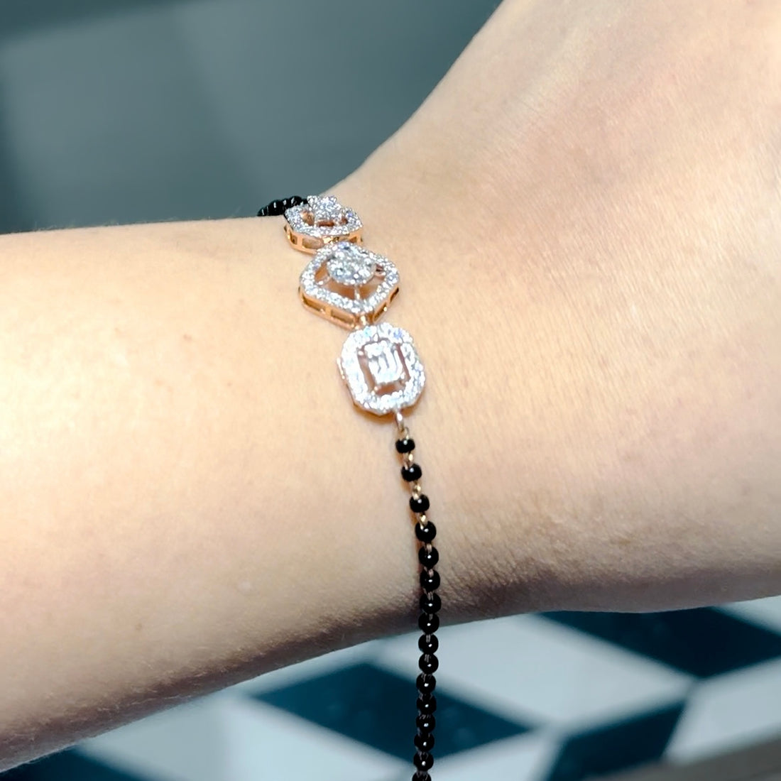 Royal Frame Diamond Mangalsutra Bracelet