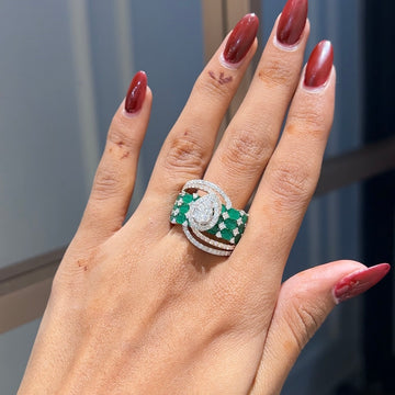 Emerald Aura Radiance Diamond Ring