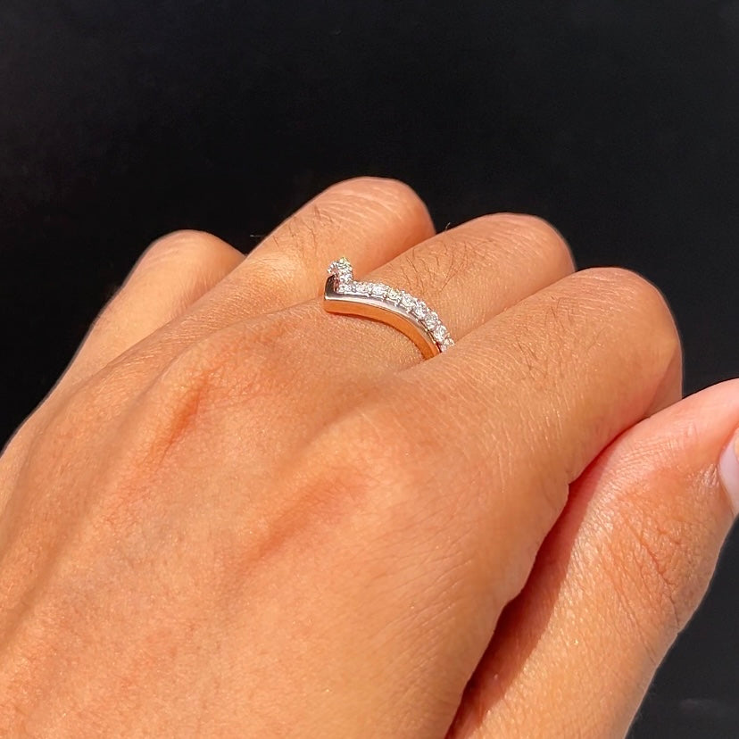 Diamond Chevron Band Ring