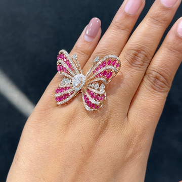 🦋 Aurelia Pink Butterfly Diamond Ring