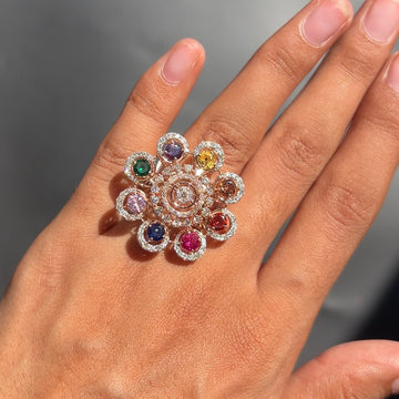 Hera Navratna Diamond Ring