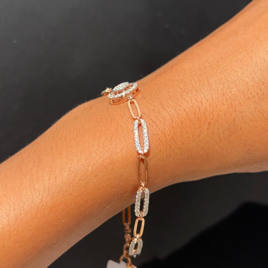 Oval Link Diamond Bracelet