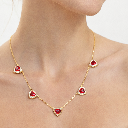 Premika Diamond Charm Necklace Set