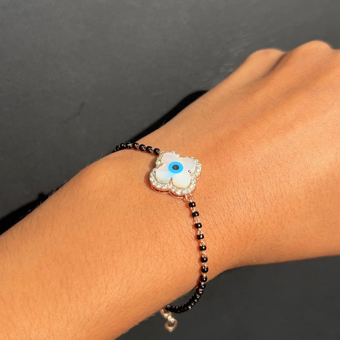 Evil Eye Bloom Diamond Mangalsutra Bracelet