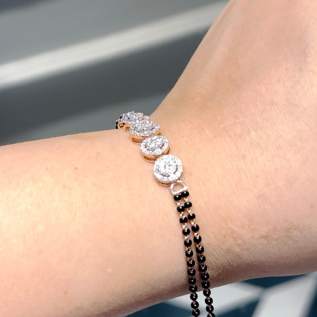 Radiant Orbs Diamond Mangalsutra Bracelet
