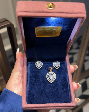 Eternal Glow Heart Diamond Pendant Set