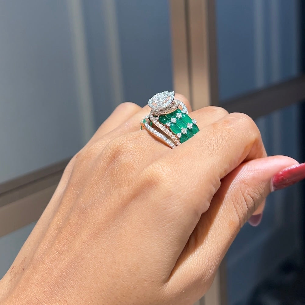 Emerald Aura Radiance Diamond Ring