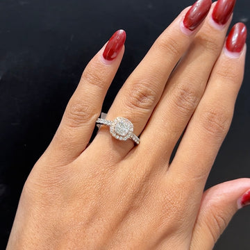 Aurora Diamond Halo Ring