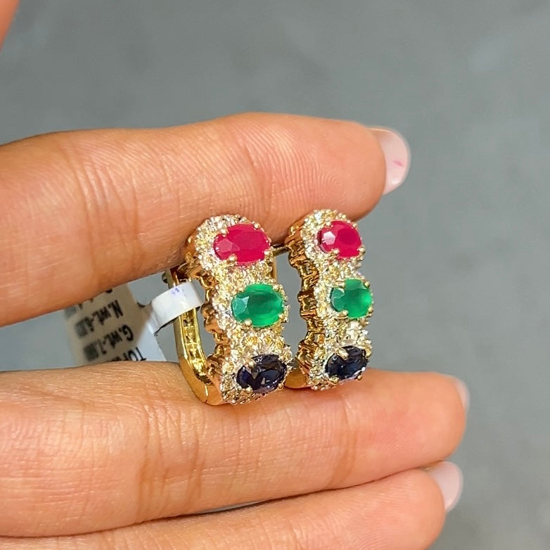 Royal Trio Gemstone Earrings