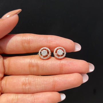 Halo Orbit Diamond Studs Earrings