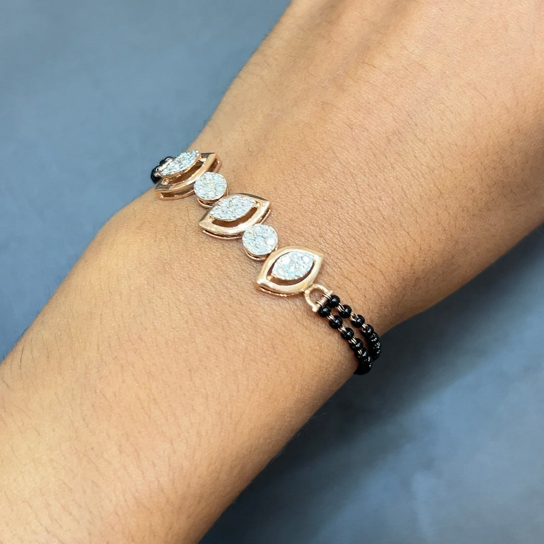 Petal Spark Diamond Mangalsutra Bracelet