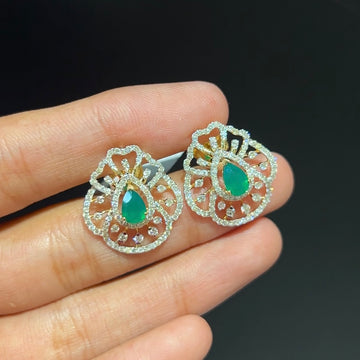 Emerald Bloom Diamond Earrings