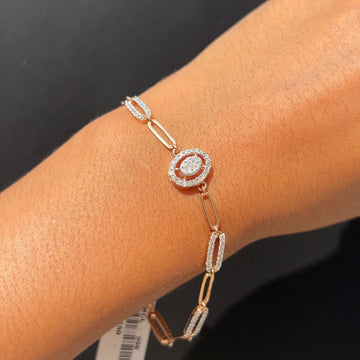 Oval Link Diamond Bracelet