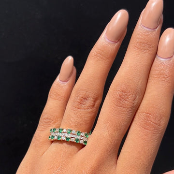 Emerald Radiance Diamond Band Ring