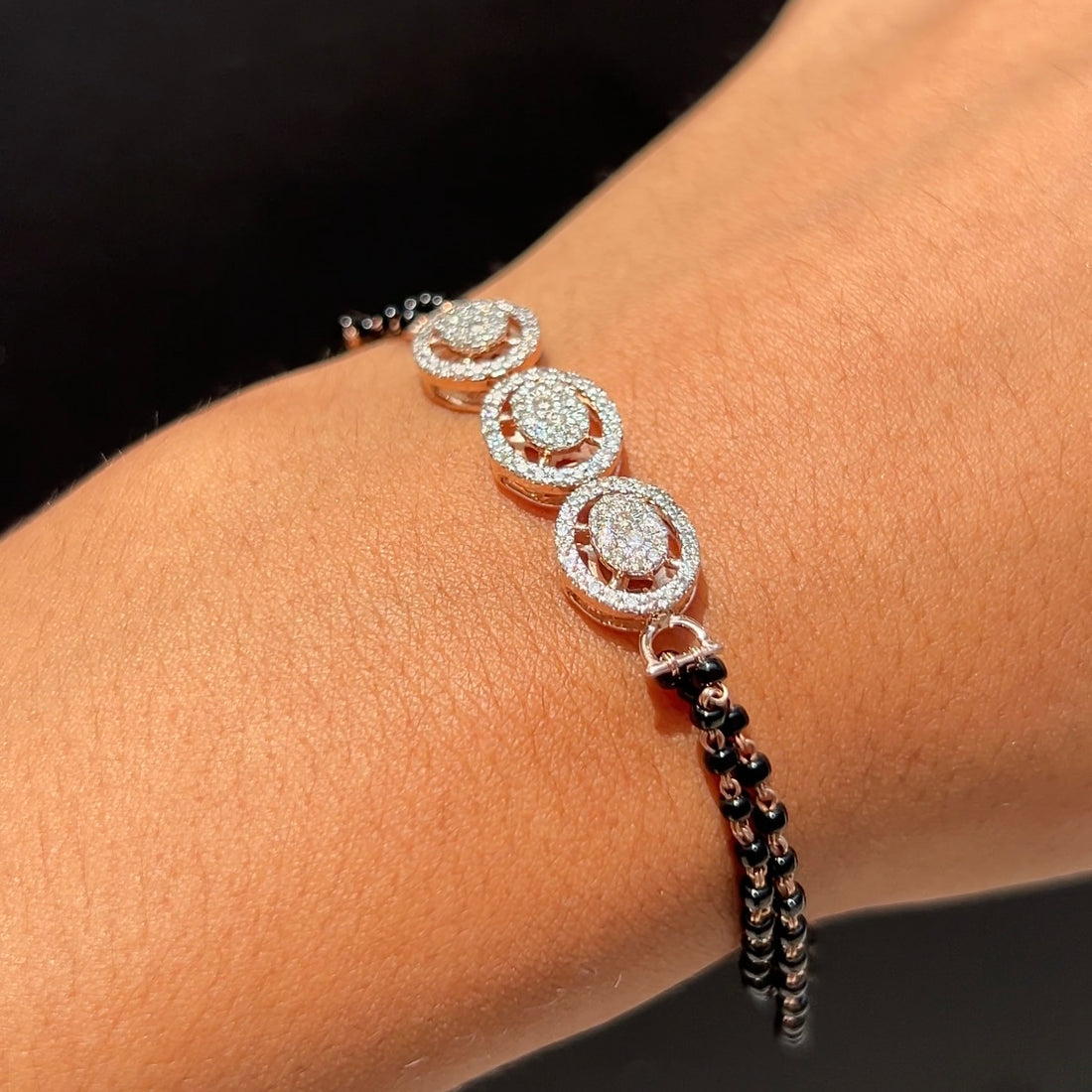 Orbit Glow Diamond Mangalsutra Bracelet