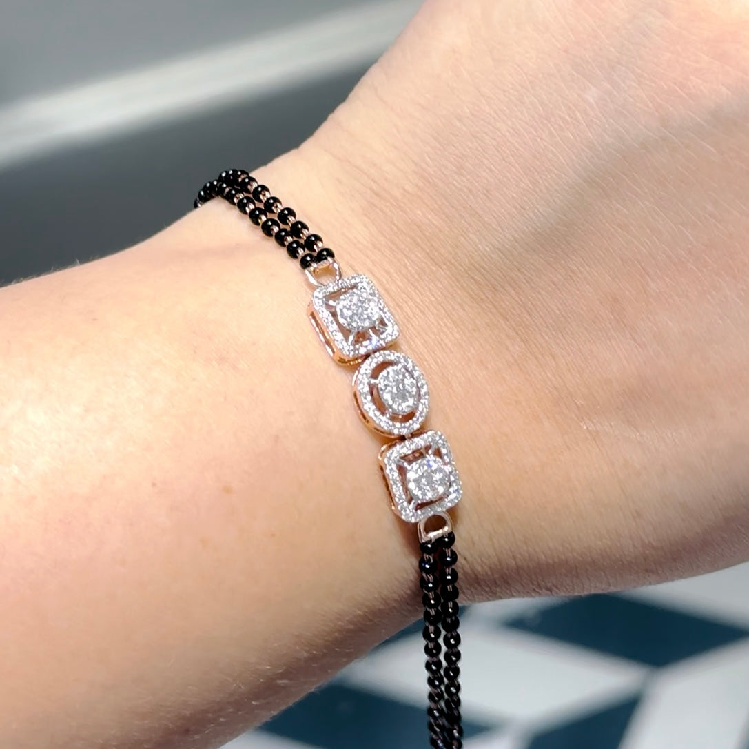 Princess Halo Diamond Mangalsutra Bracelet