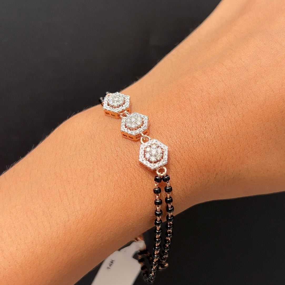 Hexa Bloom Diamond Mangalsutra Bracelet