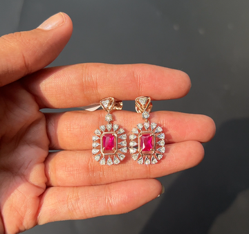 Meera Regal Ruby Diamond Earrings