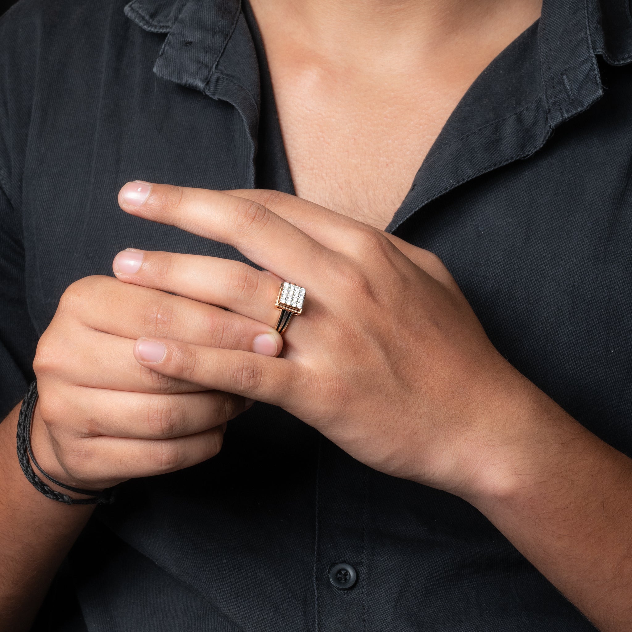 Striking Men's Diamond Band Ring