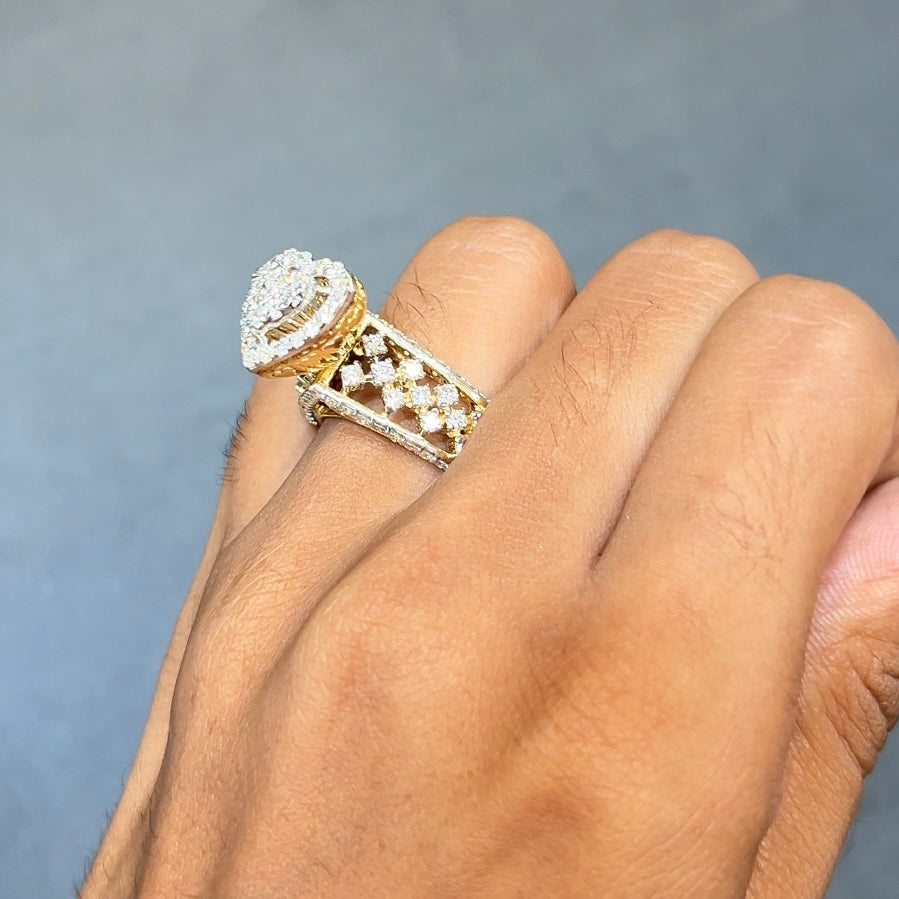 Double Halo Heart Engagement Ring