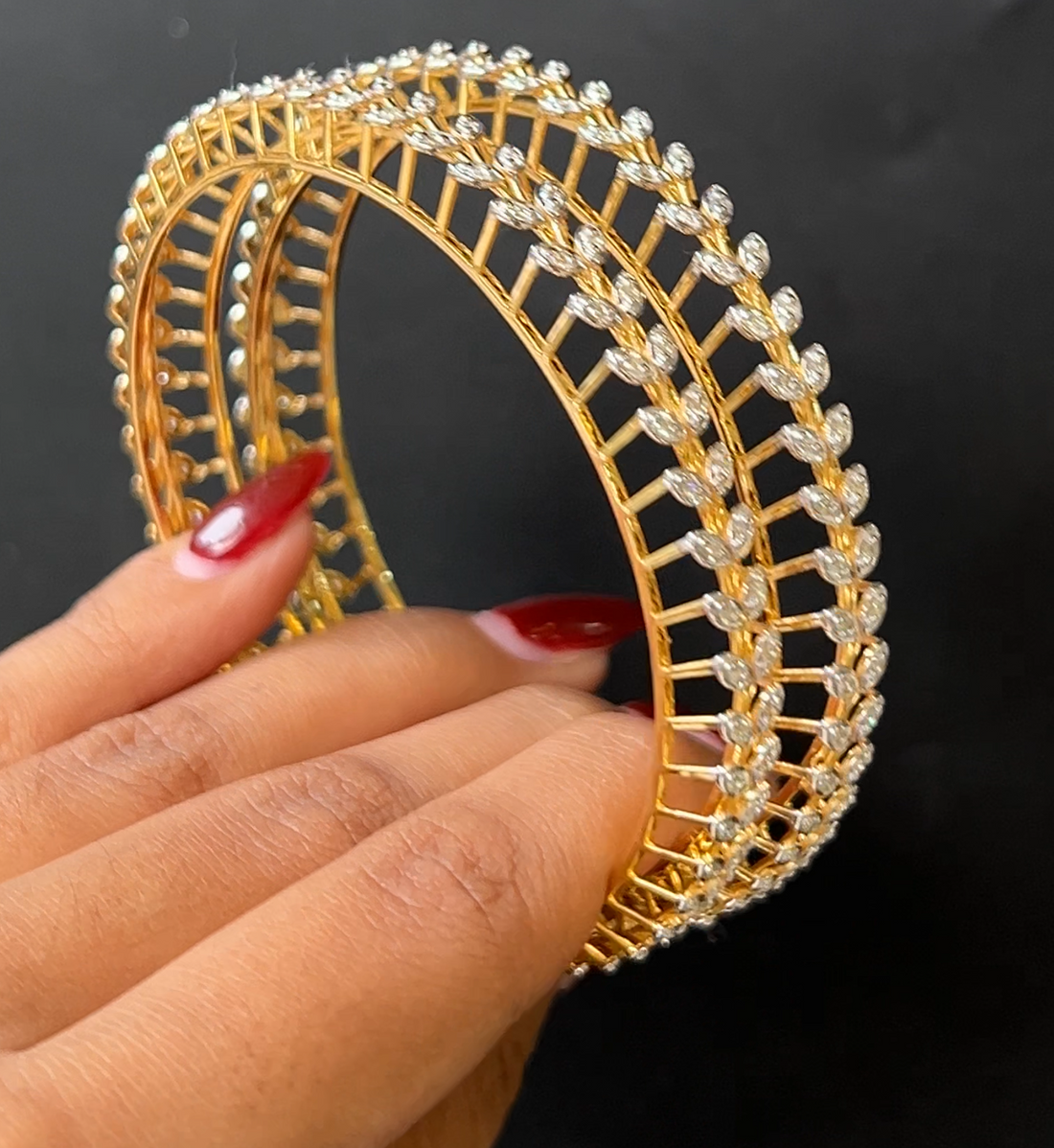 LeafLuxe Diamond Bangles
