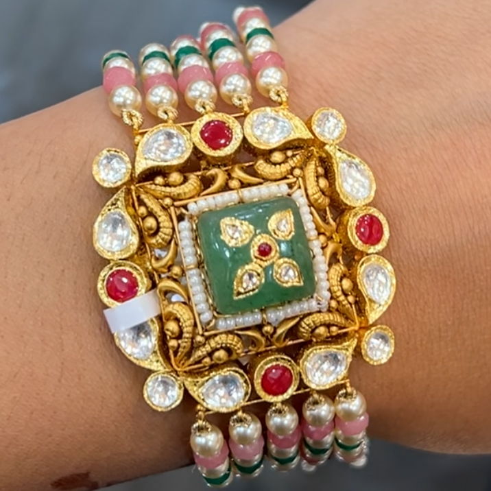 Anukriti Antique Gold Bracelet