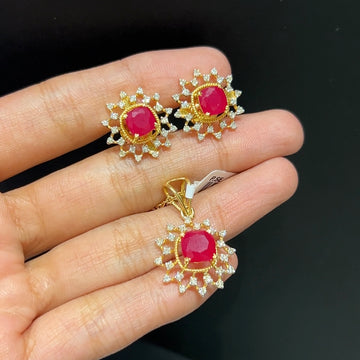 Scarlet Glow Ruby Pendant Set