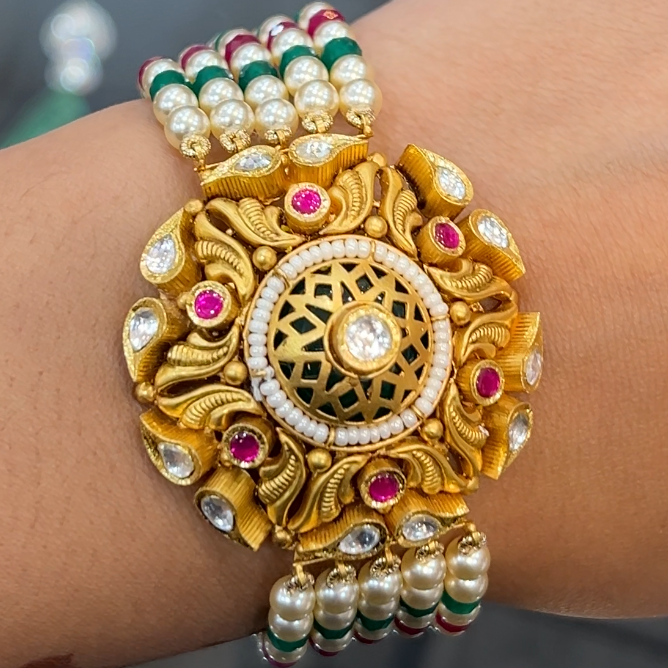 Vibhuti Antique Gold Bracelet
