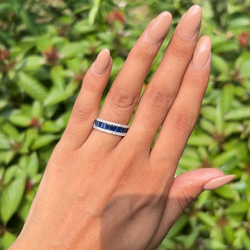 Sapphire Row Diamond Band Ring