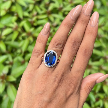 Sapphire Eclipse Oval Diamond Ring