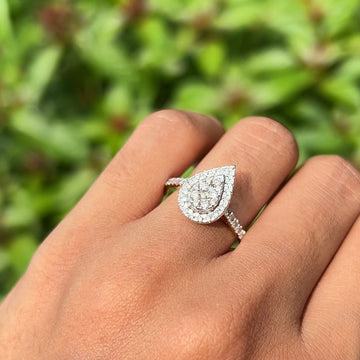 Tear of Light Pear Diamond Ring