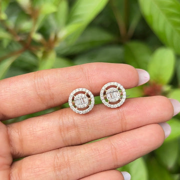 Celestia Beam Diamond Stud Earrings