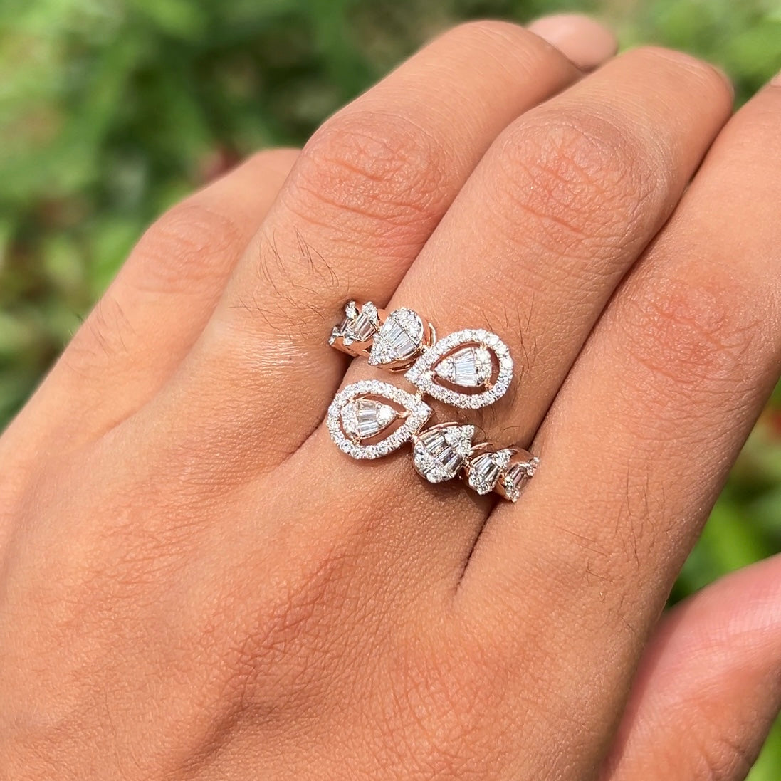 Twin Bloom Diamond Ring
