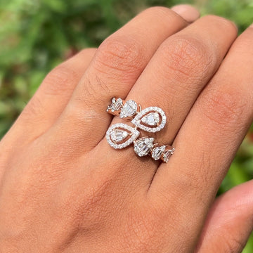 Twin Bloom Diamond Ring