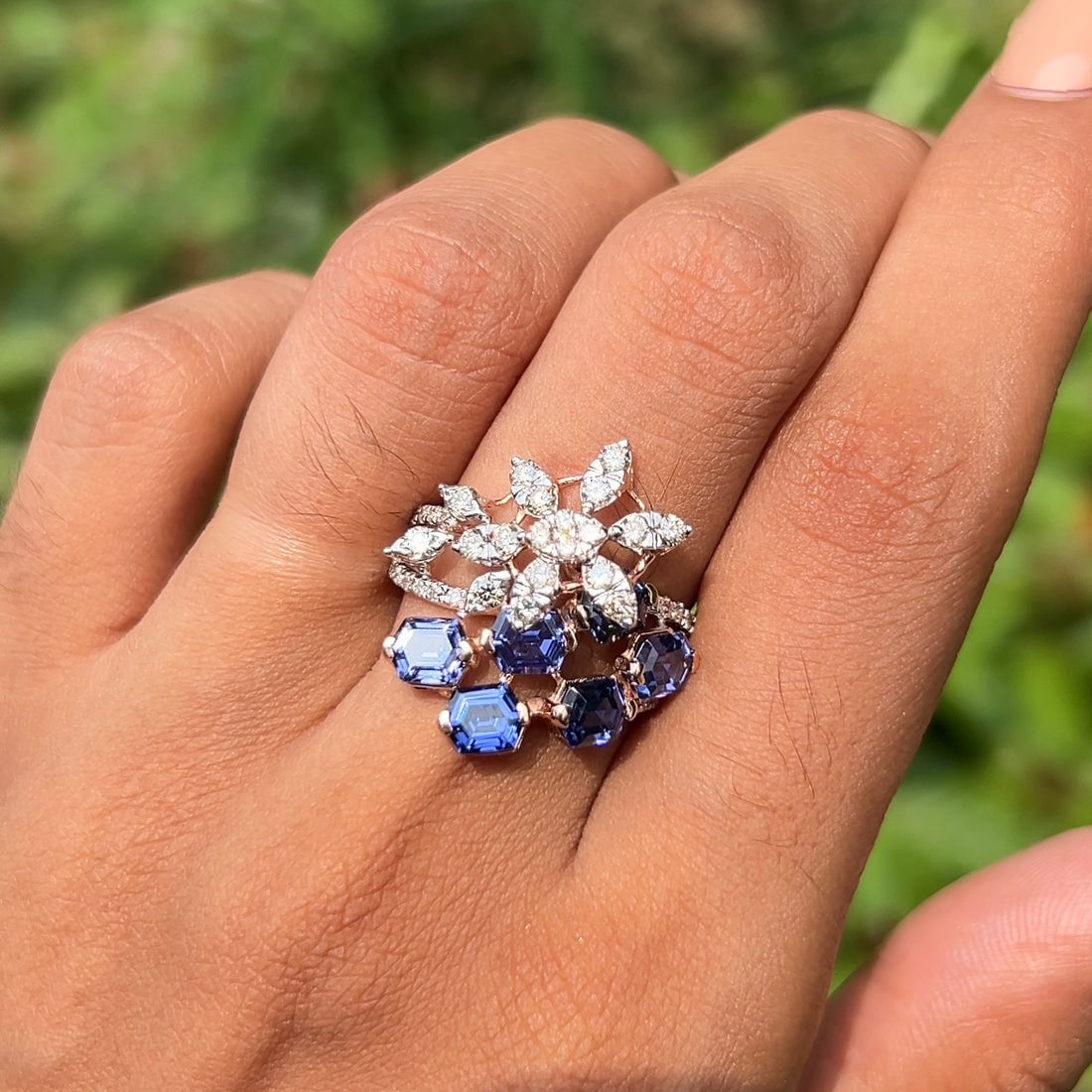 Blue Mirage Diamond Ring