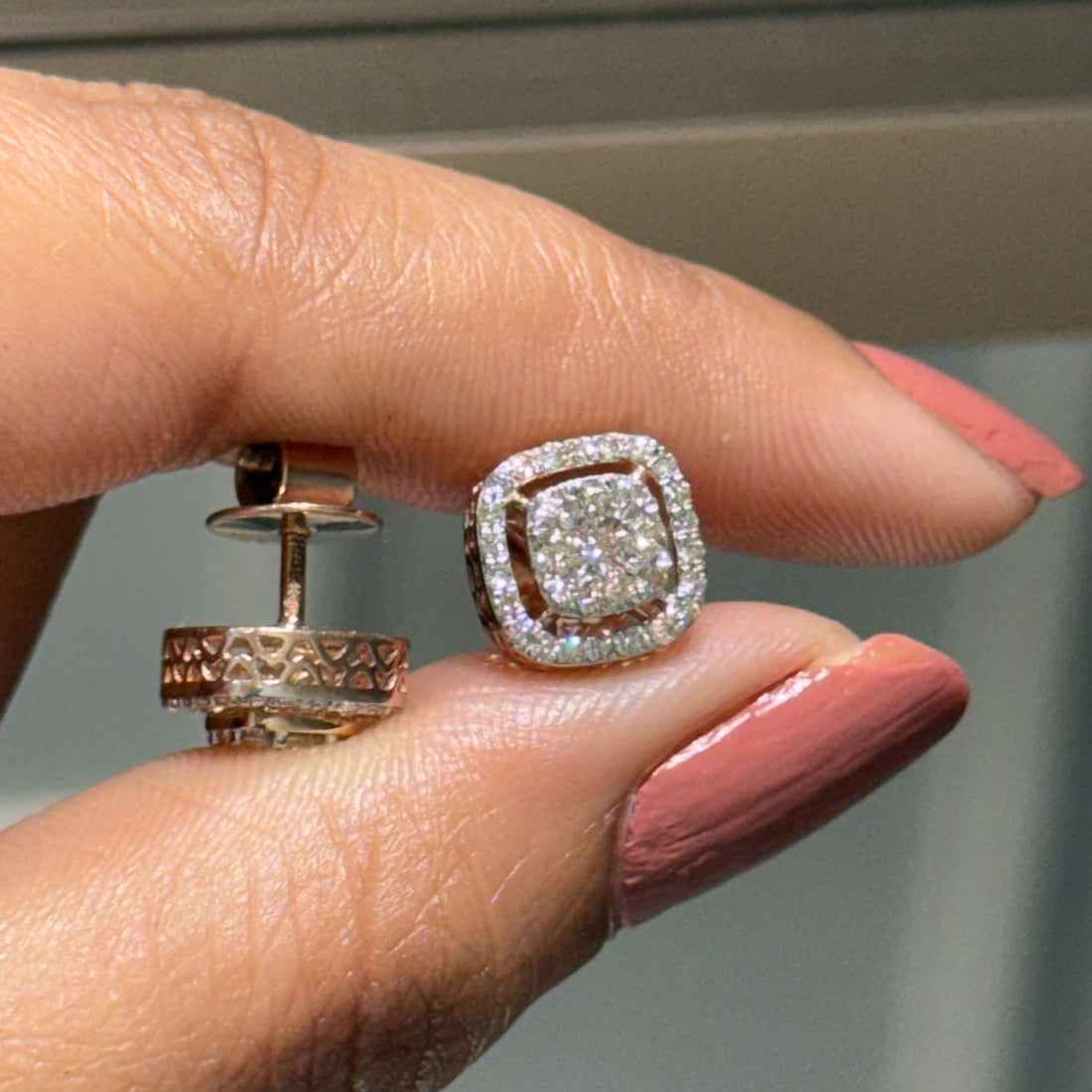 EdgeGlow Diamond Stud Earrings