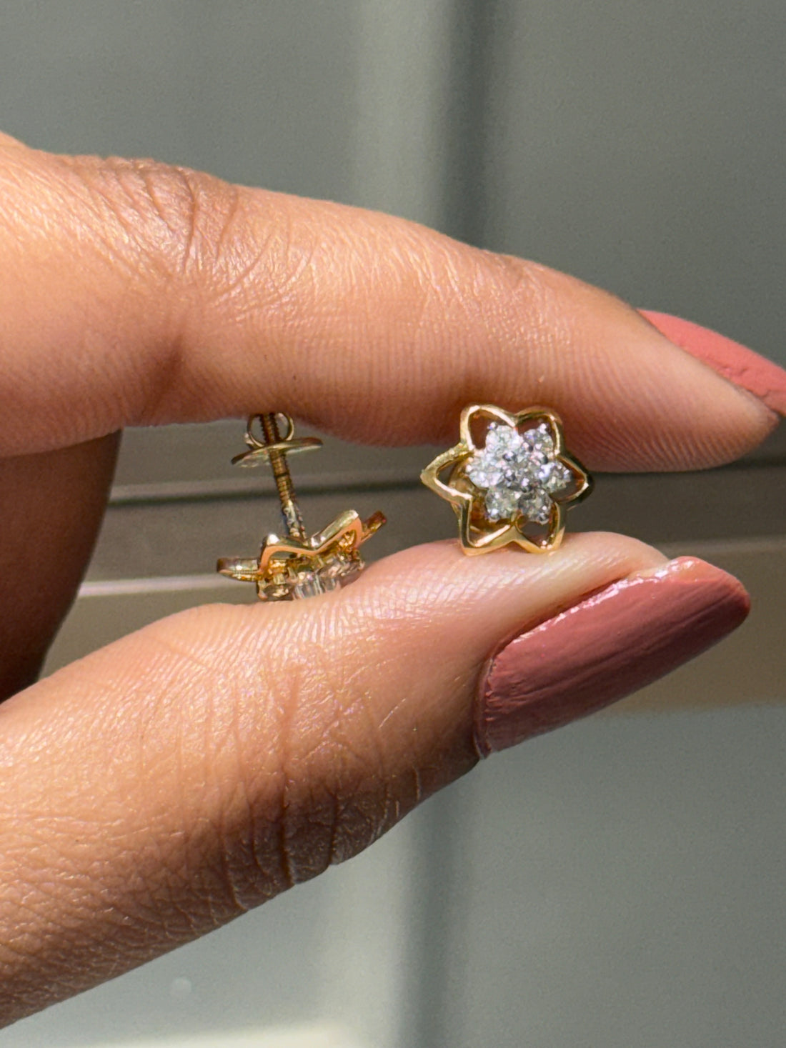 Stellar Edge Diamond Stud Earrings