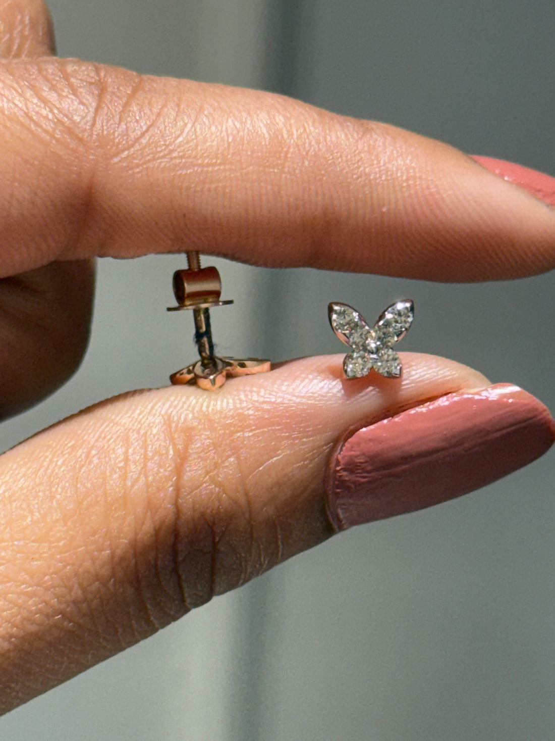 FlutterGlow Diamond Stud Earrings