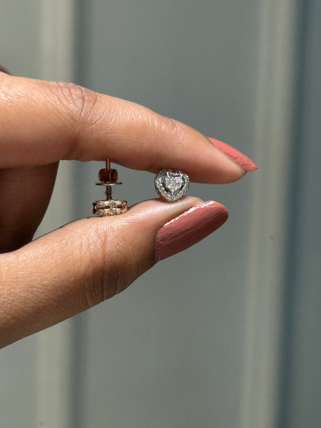 Heartbeam Diamond Stud Earrings