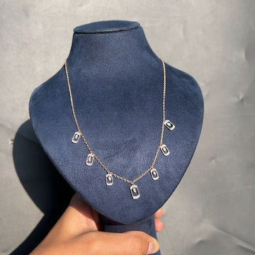 Aarushi Halo Diamond Charm Necklace