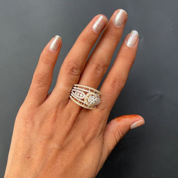 Ishita Halo Weave Diamond Ring