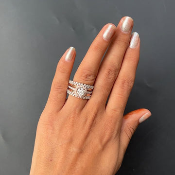 Anika Triple Band Halo Diamond Ring