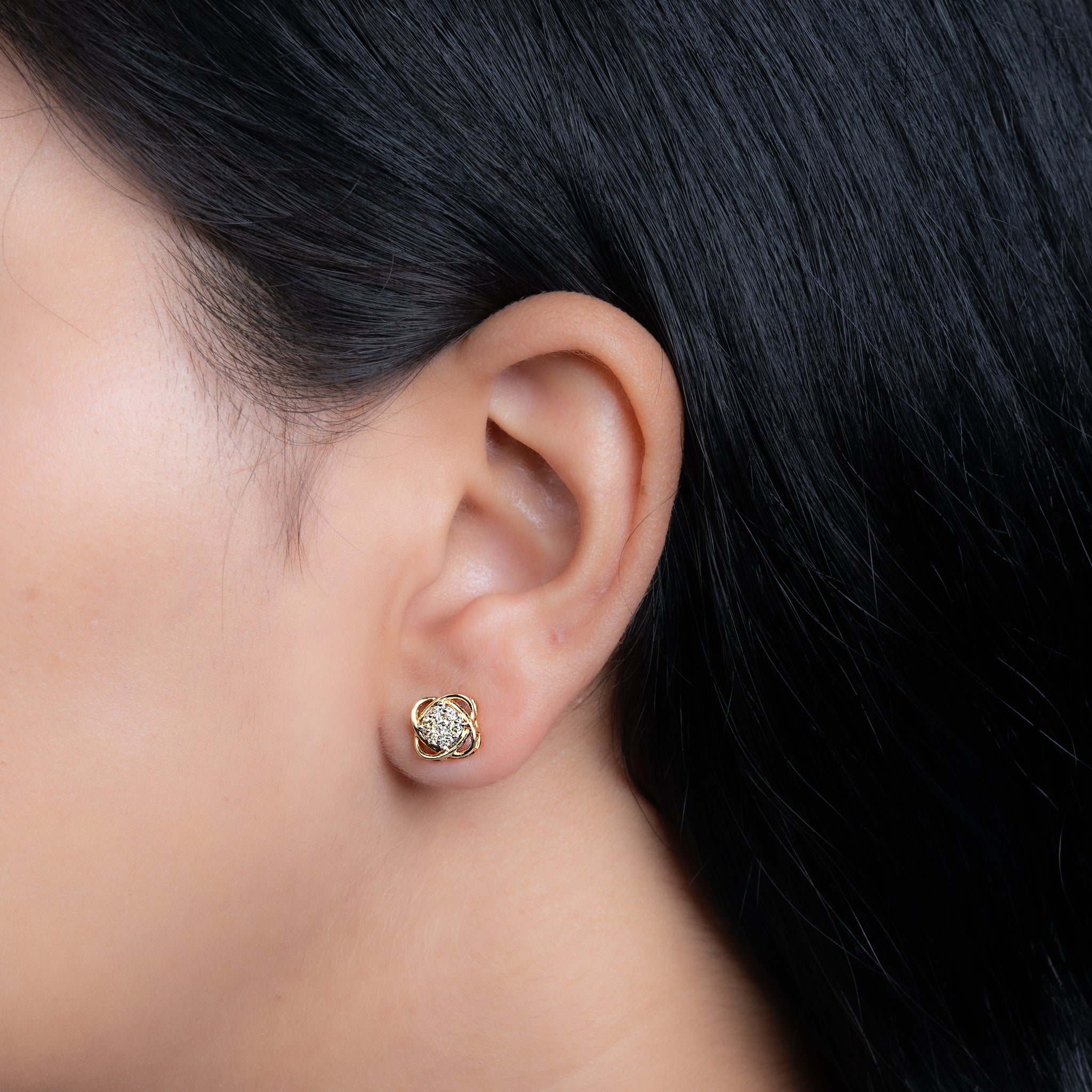Elegant Floral Diamond Earrings