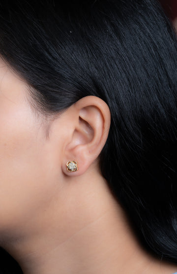 Elegant Floral Diamond Earrings