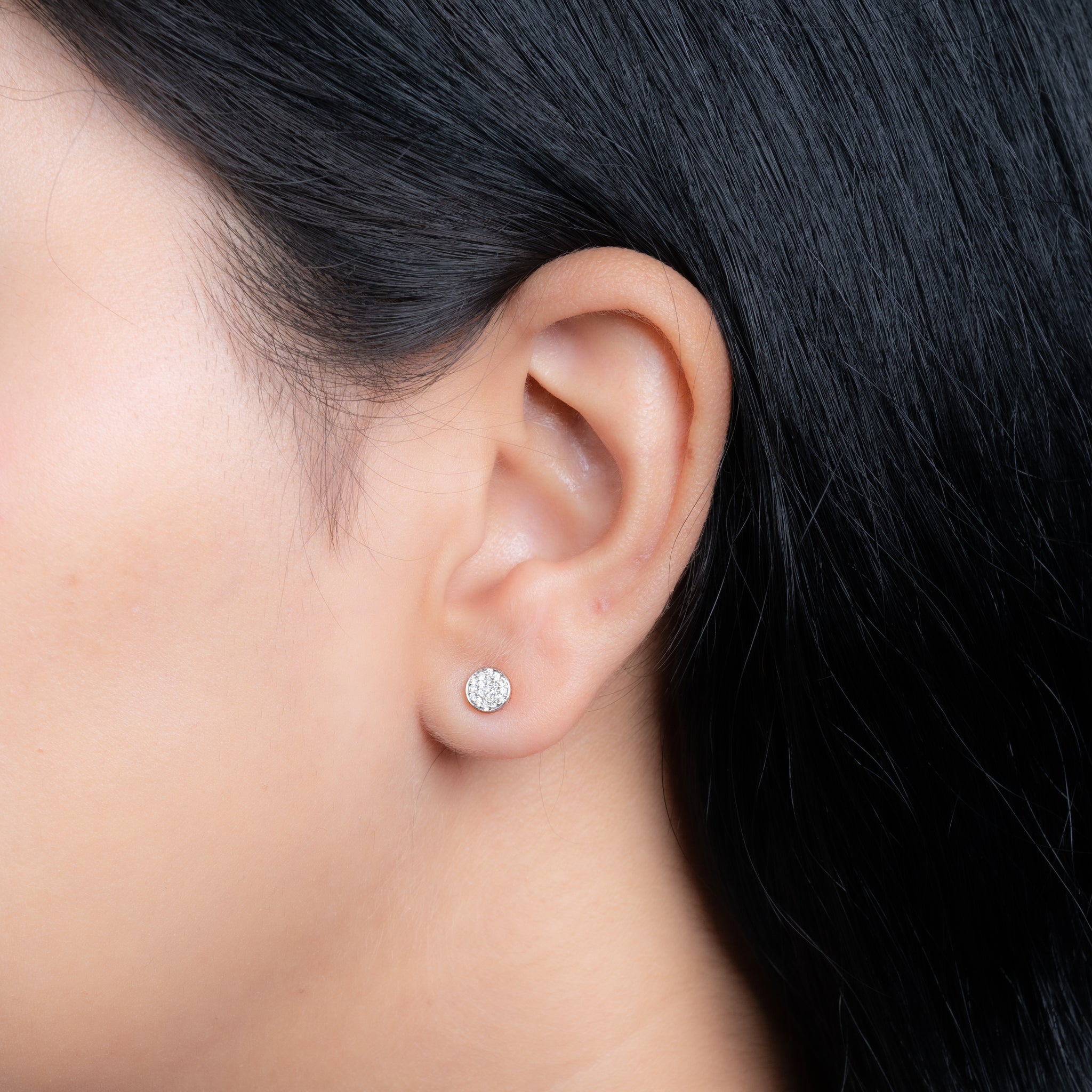 Tiny Circle Diamond Earrings