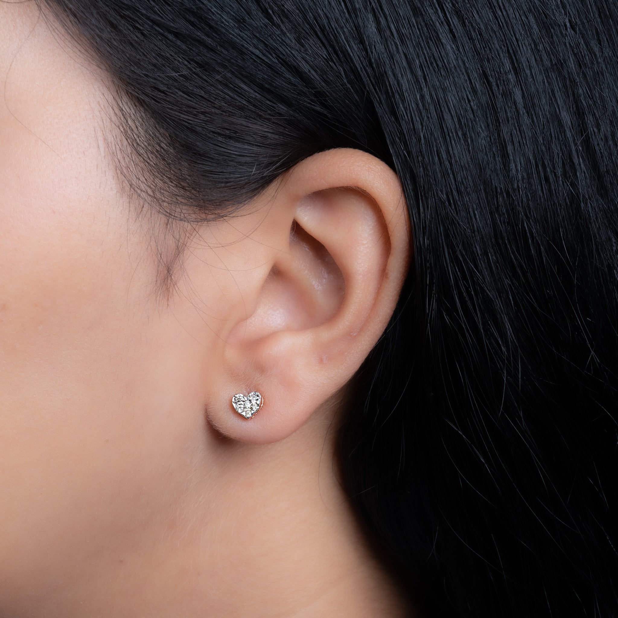 Tiny Heart Diamond Earrings