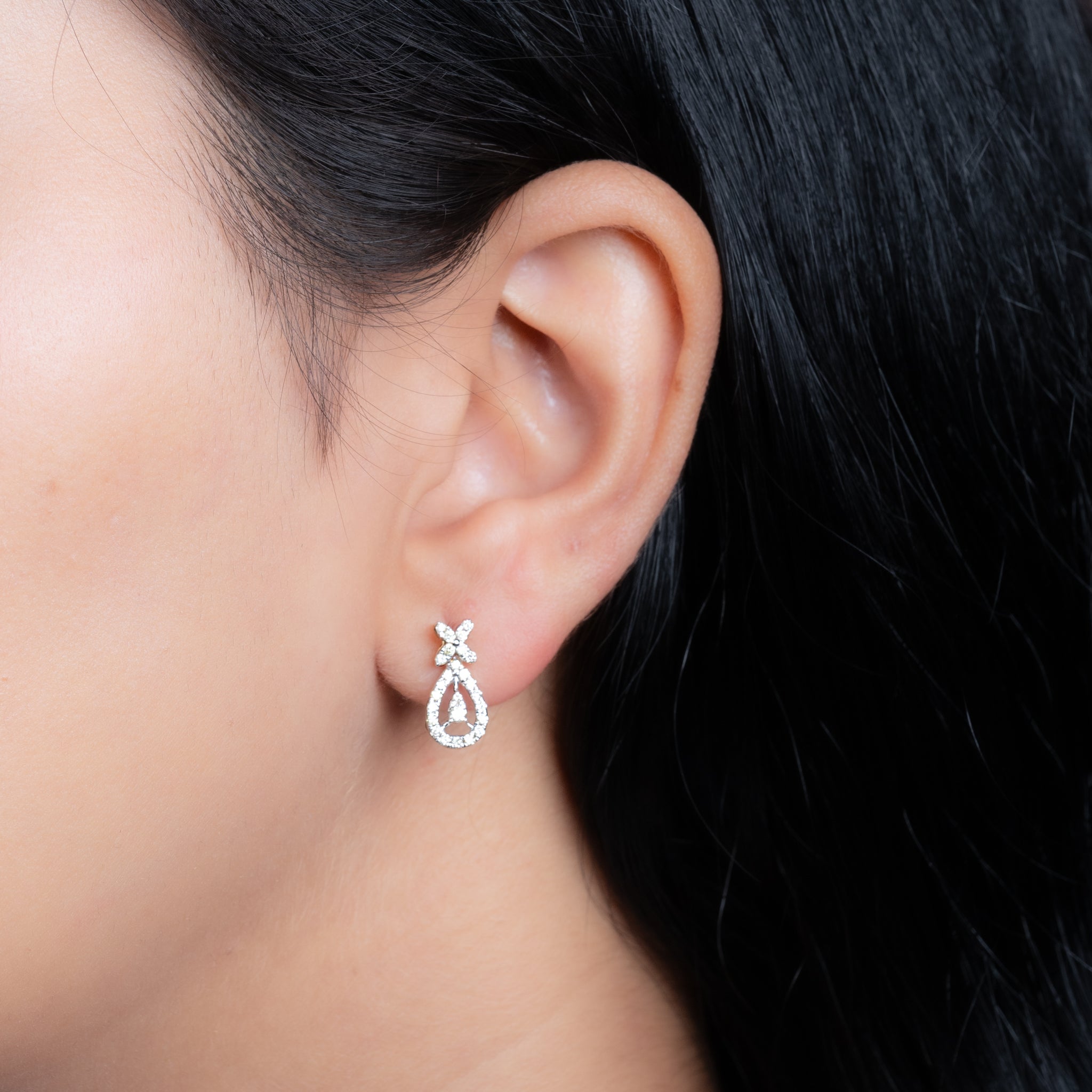 Star Drop Diamond Earrings